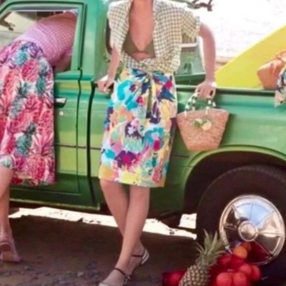 NWOT J.Crew Vibrant Floral Tie Waist Skirt - Picture 13 of 13